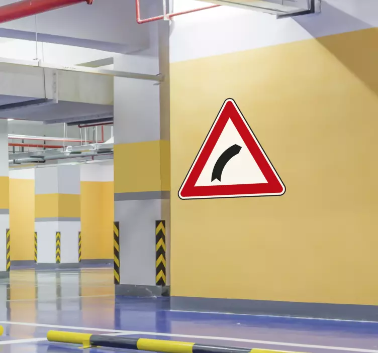 Nálepka výstražné znamení nebezpečné křivky - TenStickers