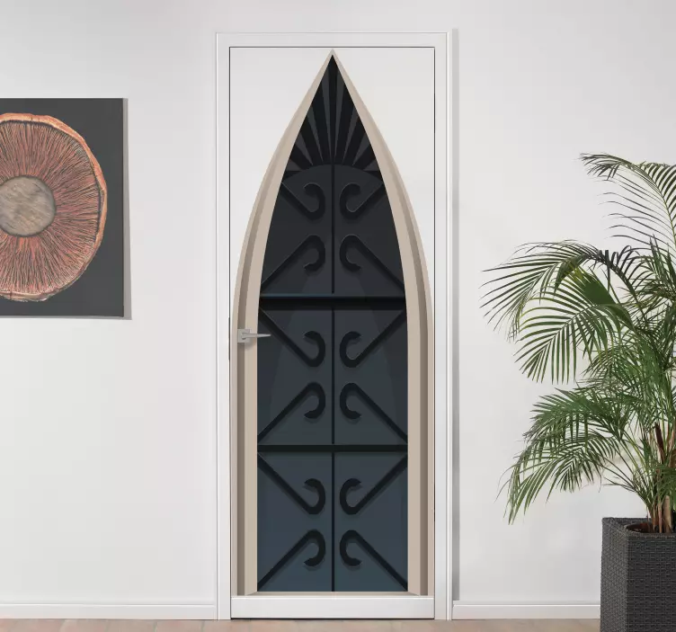 Fantastická samolepka na dveře ze středověké brány - TenStickers