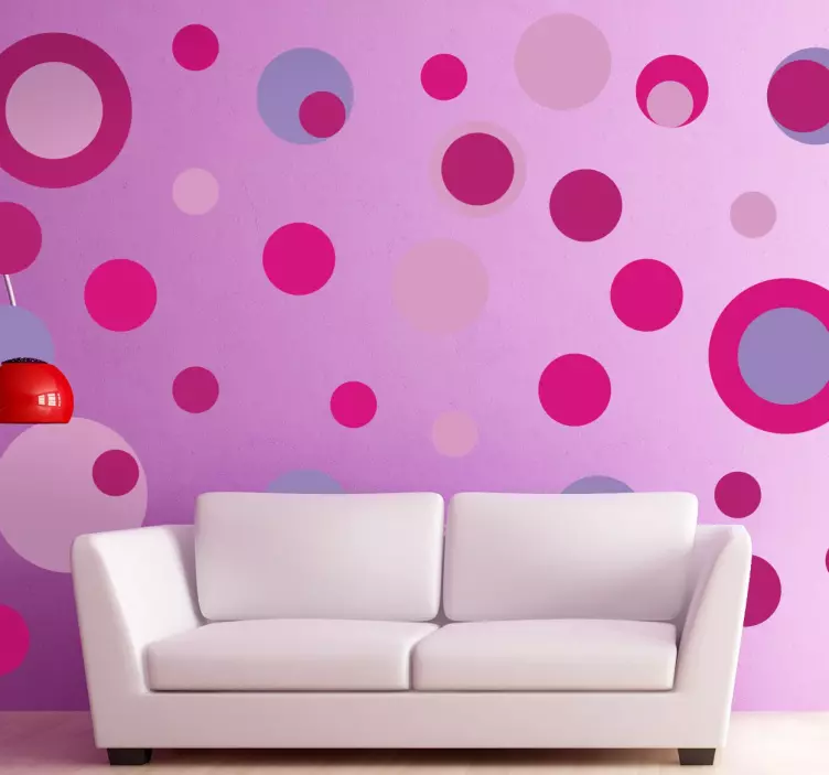 Nálepky kruhů růžové tóny - TenStickers