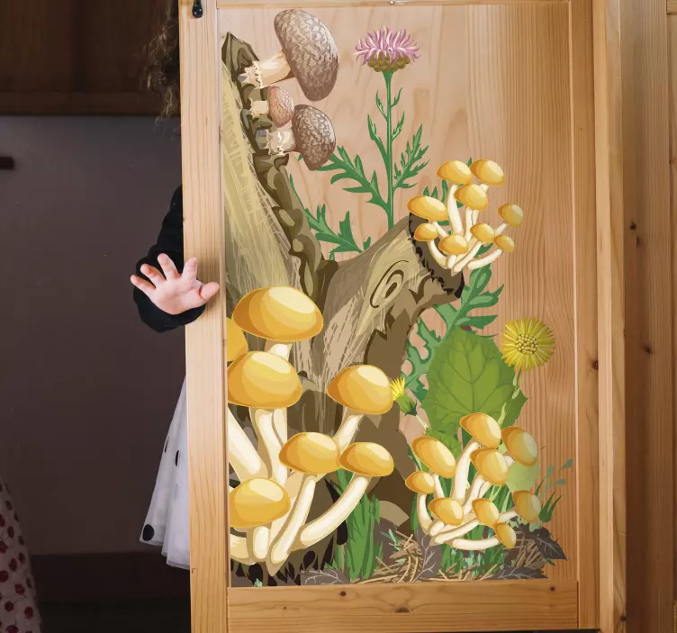 Nálepka nábytek strom a houby - TenStickers