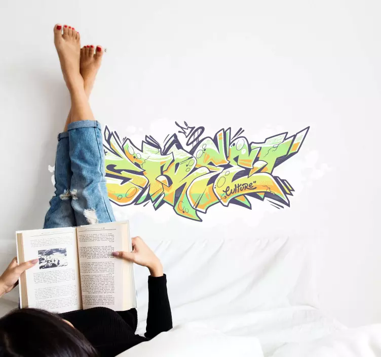 Samolepka na zeď graffiti pouliční život sada nálepek - TenStickers