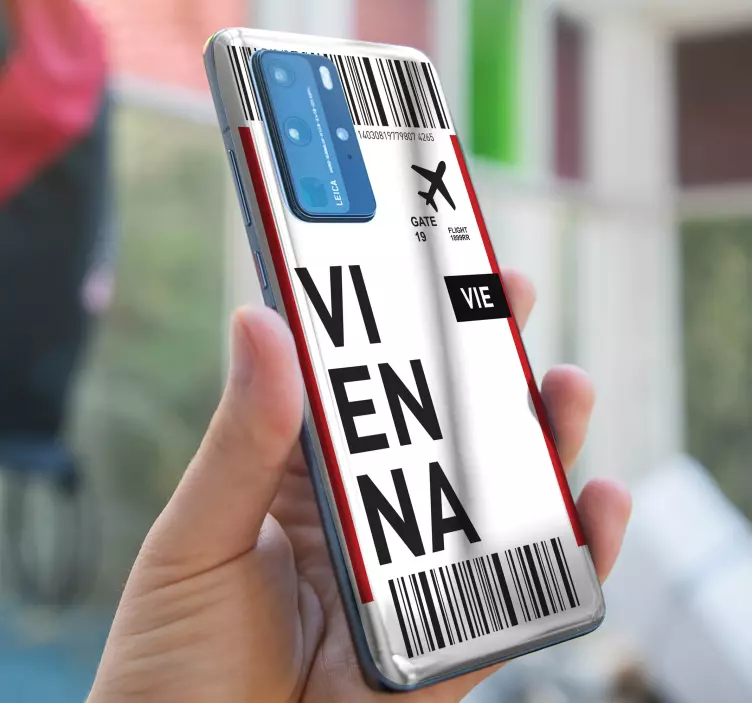 Palubní lístek do vídně Huawei samolepka - TenStickers