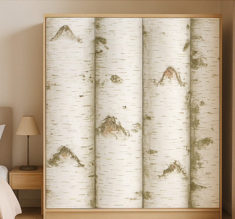 Návrhy bílých stromů Nábytek nálepka - TenStickers