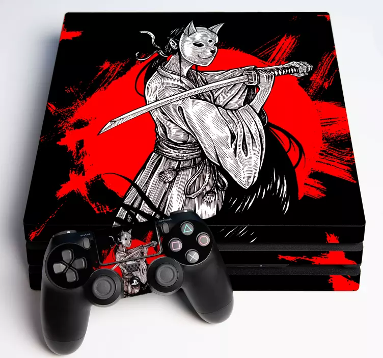 Ninja girl ps4 vinylová samolepka - TenStickers