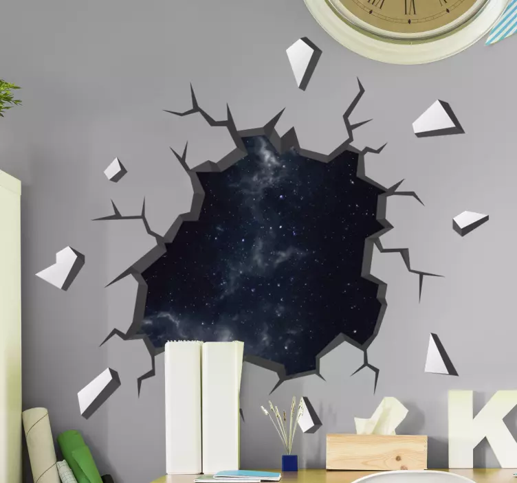 Noční obloha 3d vizuální efekty nálepka na zeď - TenStickers