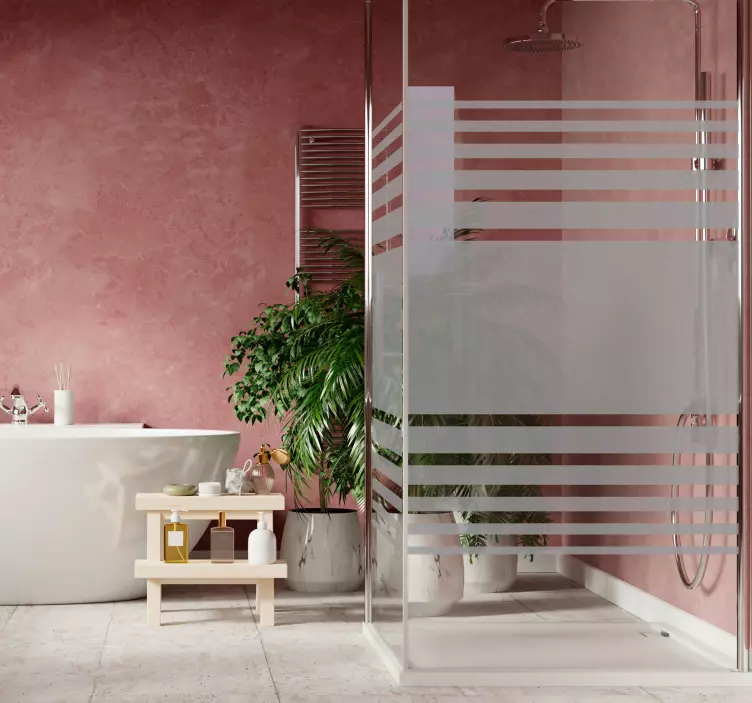 Horizontální pruhy linka sprchové zástěny nálepka - TenStickers