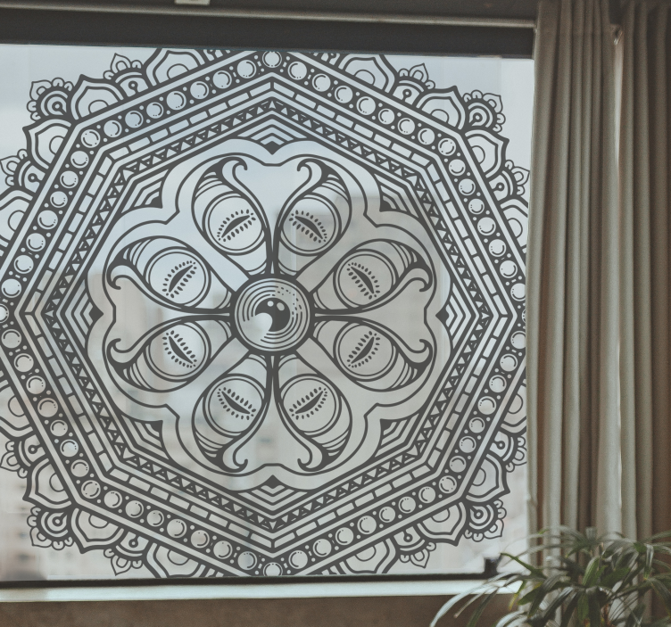 Kočičí oko mandala styl okno nálepka - TenStickers