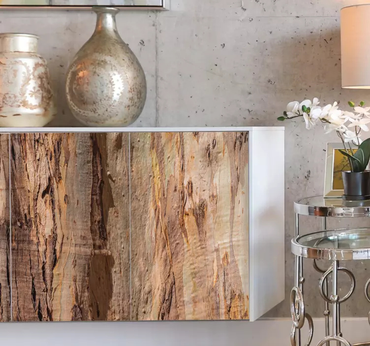 Hnědá kůra stromu textura nábytku nálepky - TenStickers