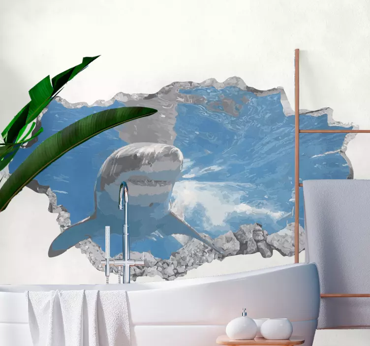 Samolepka na stěnu procházející žraloky - TenStickers