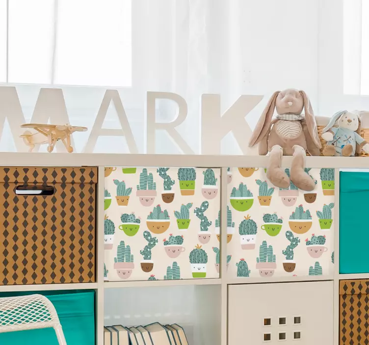 Nálepka na nábytek kaktusové hrnce - TenStickers