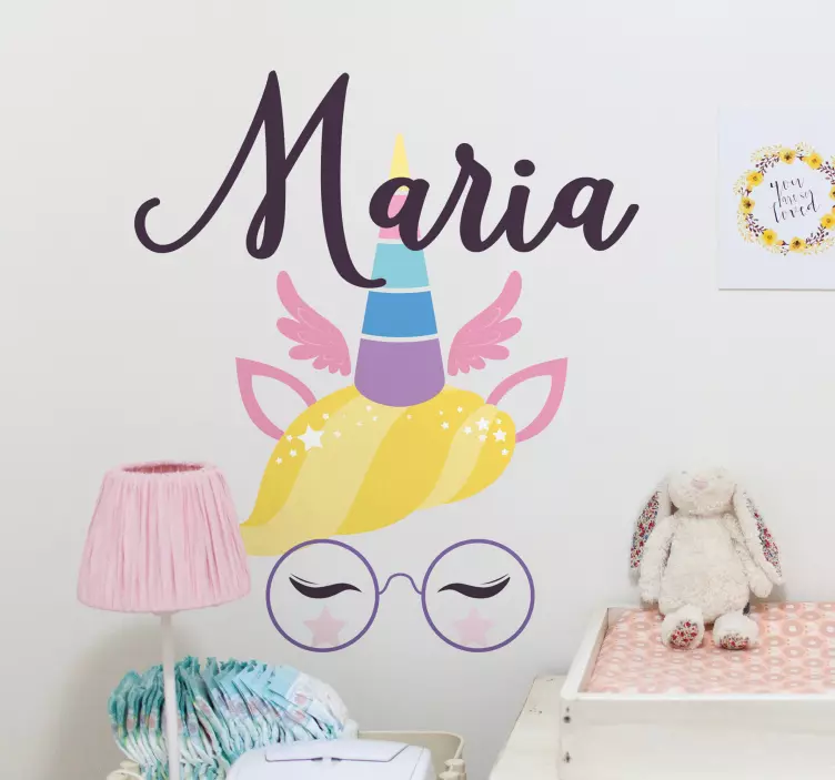 Oči jednorožec s personalizovaným obtiskem - TenStickers