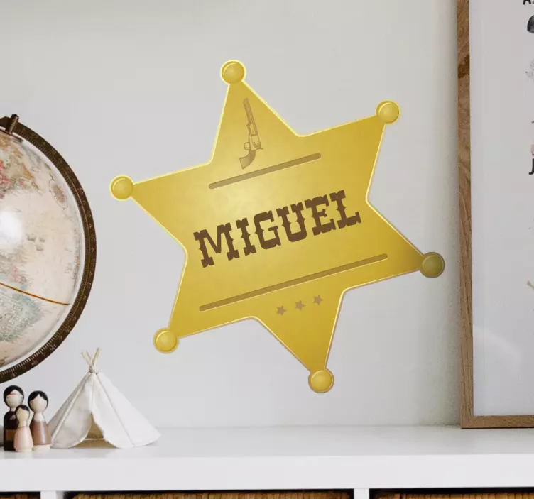 Odznak šerifa s nálepkou na zeď - TenStickers