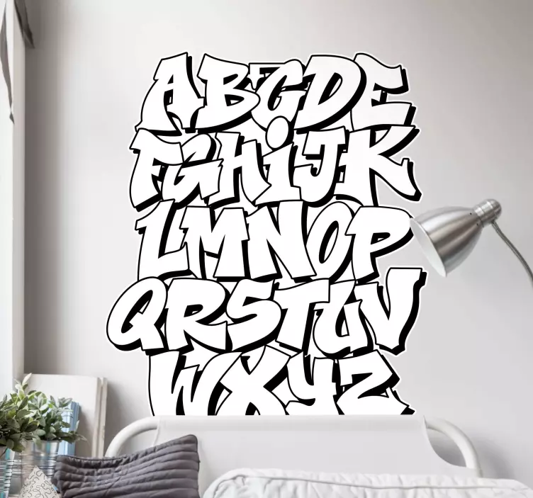 Old school graffiti abeceda textová samolepka na zeď - TenStickers