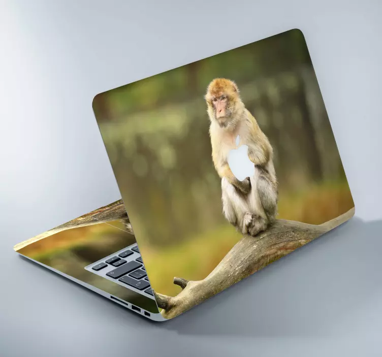 Nálepka na notebook opice jablko divoké zvíře - TenStickers