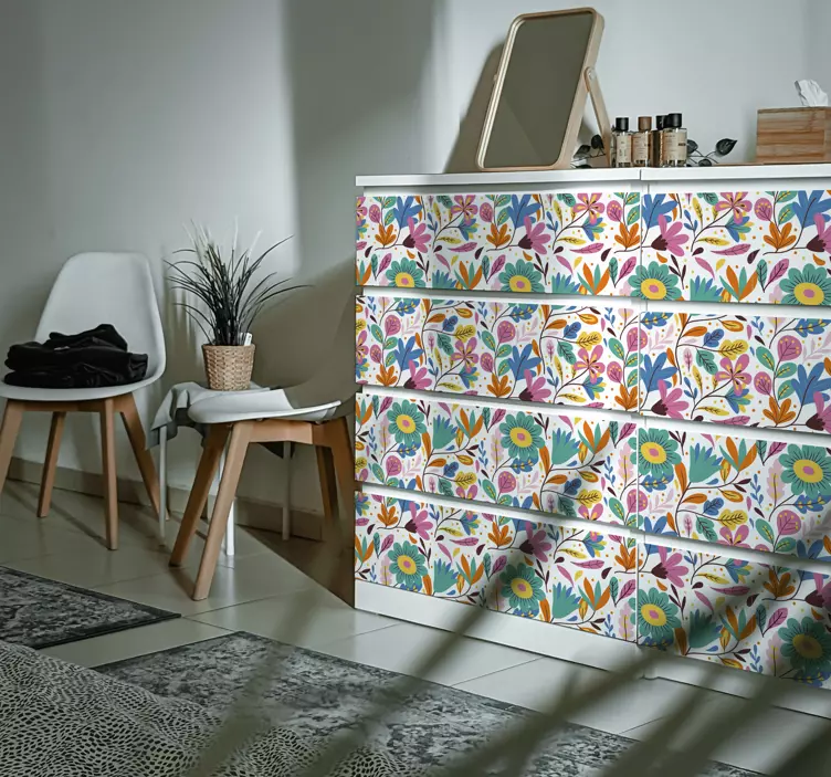 Nálepka originální jarní květinový nábytek - TenStickers