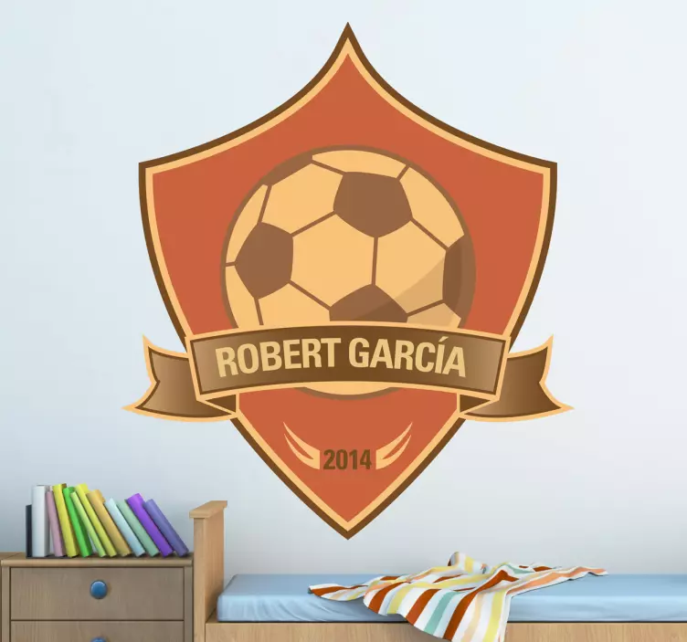 Osobní samolepka na štít s fotbalem - TenStickers