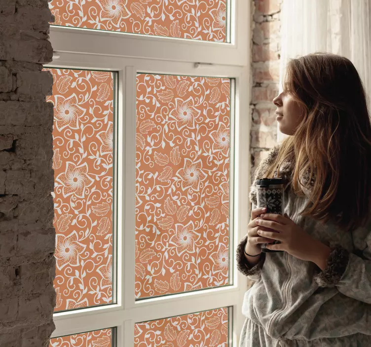 Nálepka okna květin paisley - TenStickers