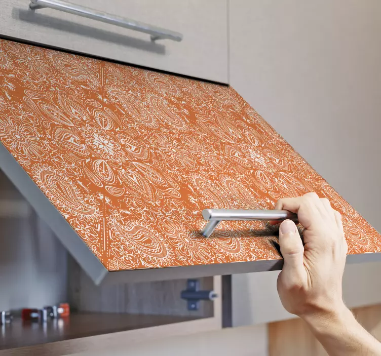 Nálepka s nábytkem z paisleyových dlaždic - TenStickers