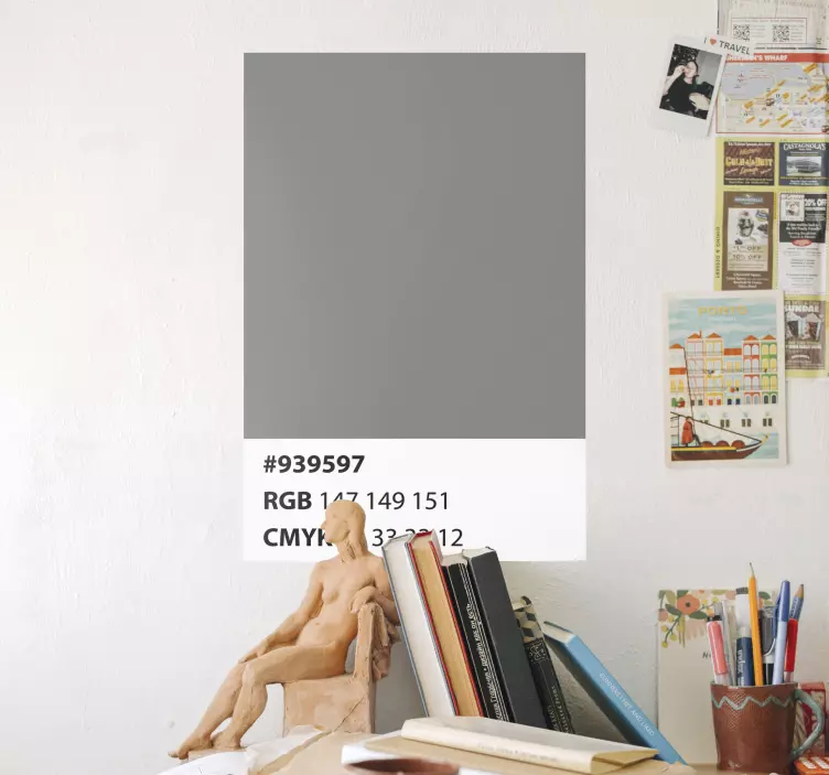 Pantone grey code 2021 abstraktní nástěnná samolepka - TenStickers