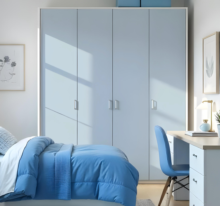 Pastelově modrá Nábytek nálepka - TenStickers