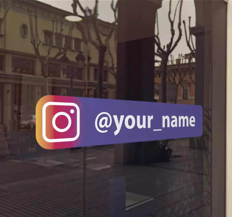Personalizované fialové logo instagram vinylová značka - TenStickers