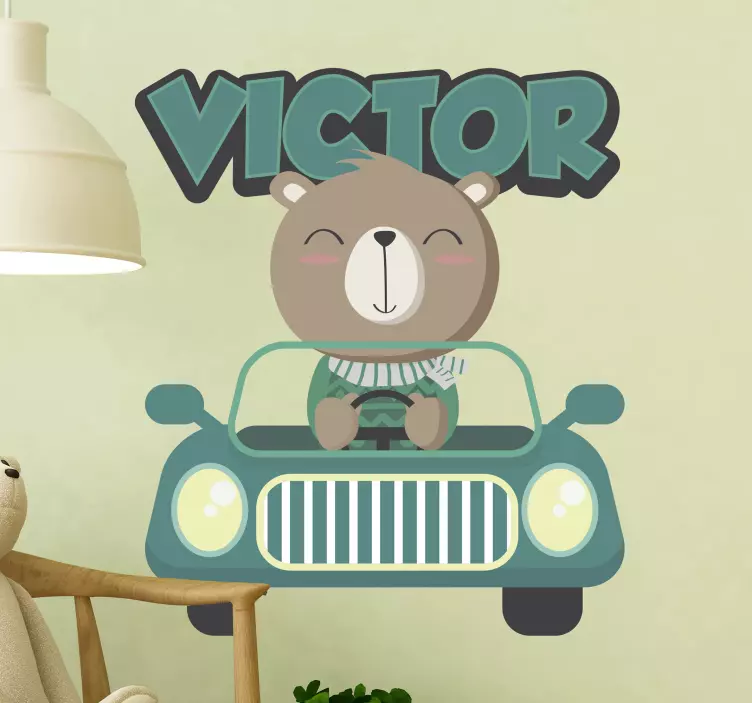 Nálepka na zeď osobní text automobilu - TenStickers