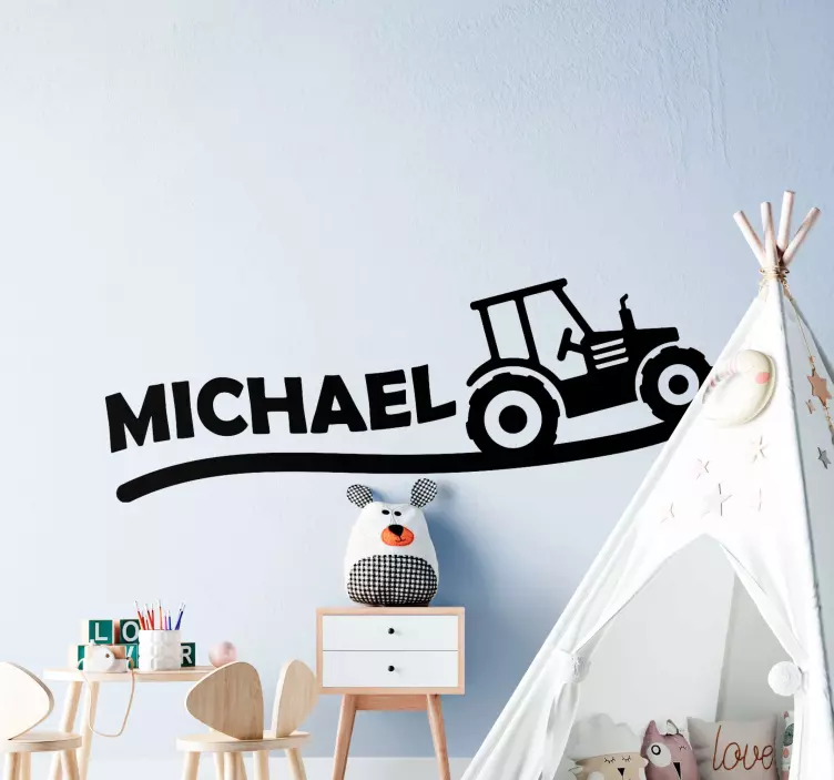 Personalizované jméno traktoru Zvířecí nálepka - TenStickers