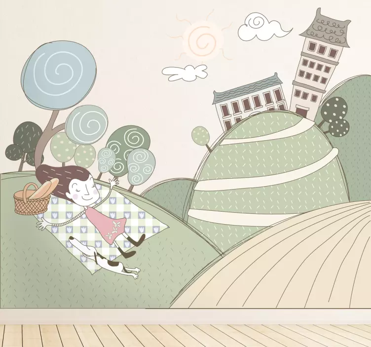 Piknik veselé dívky dekorativní samolepka - TenStickers