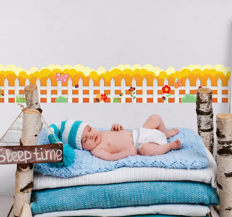 Plot s květinami zeď ohraničení obtisk - TenStickers