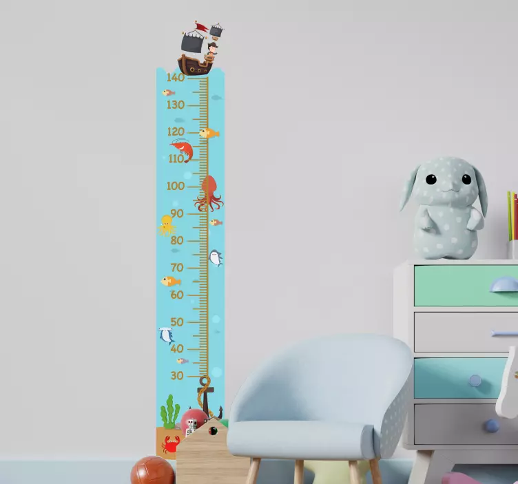 Podmořský výškový graf samolepka na zeď - TenStickers