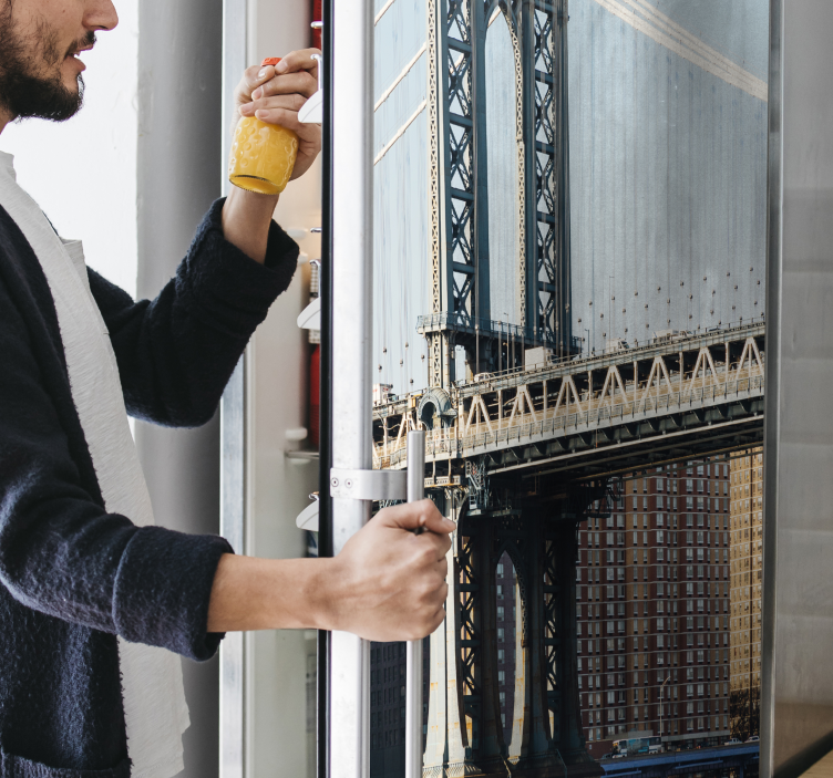 Pohled na manhattanský most Nálepka lednice - TenStickers