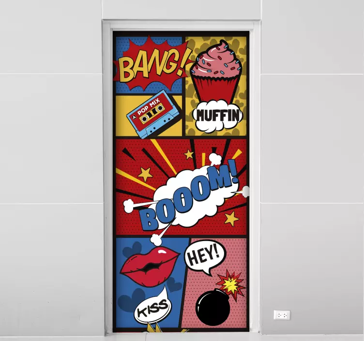 Pop art dveřní stěna umění nálepka - TenStickers