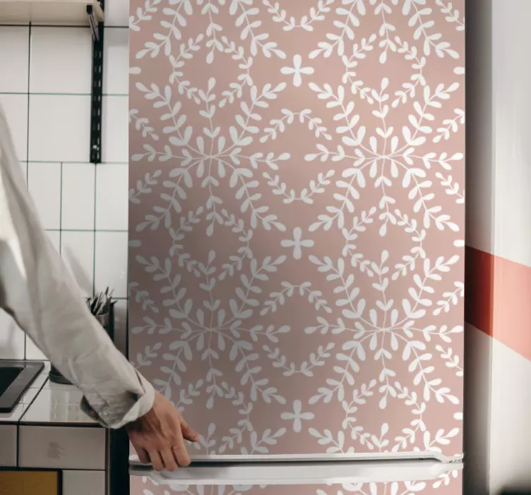 Potah s květinovým motivem Nálepka lednice - TenStickers