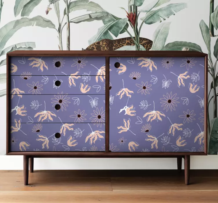 Povrch s květinovým motivem Zvířecí nálepka - TenStickers