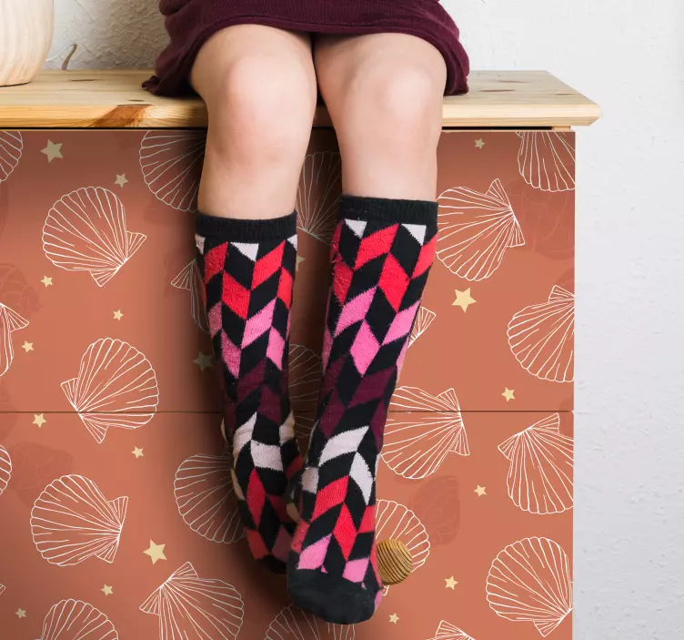 Pozadí s mušlemi dekorativní samolepka - TenStickers