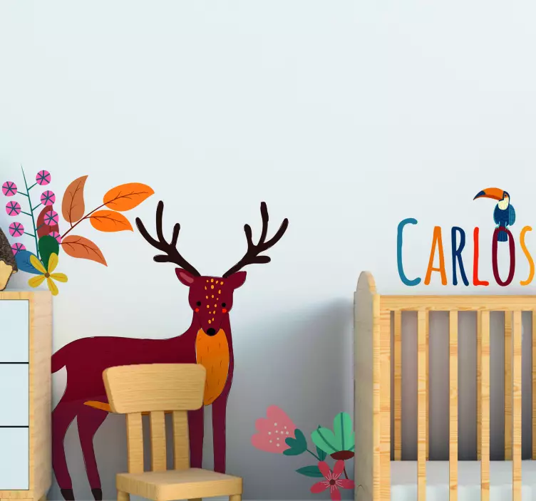 Přizpůsobitelná ilustrace jelena samolepka - TenStickers