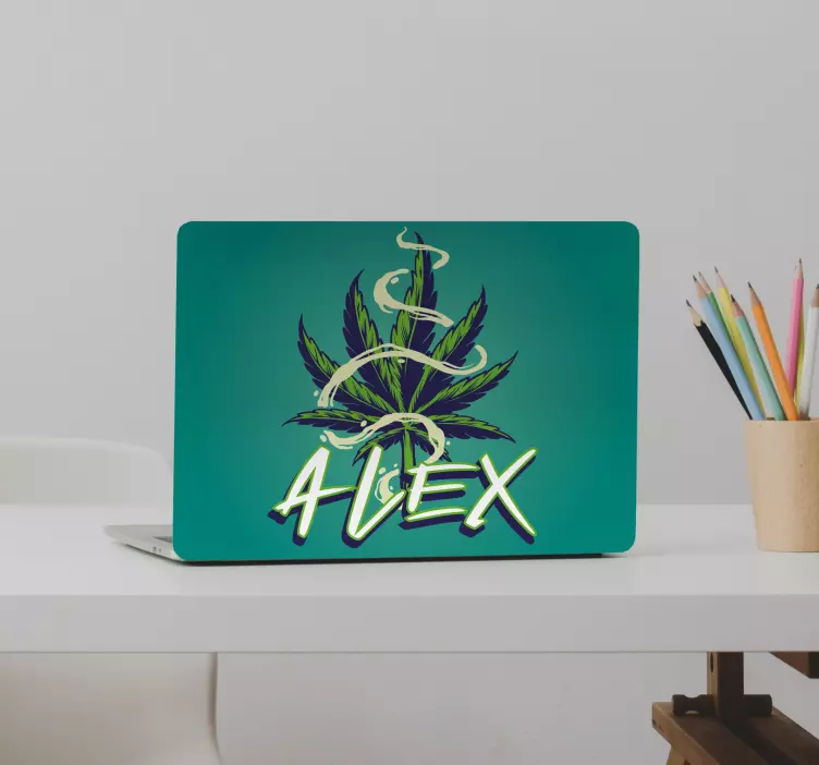 List marihuany se jménem Samolepka na notebook - TenStickers