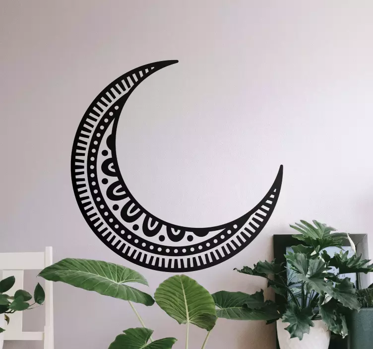 Crescent moon mandala style lepicí obraz na stěnu - TenStickers