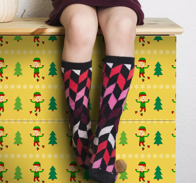 Radostný elfí vzor samolepka události - TenStickers