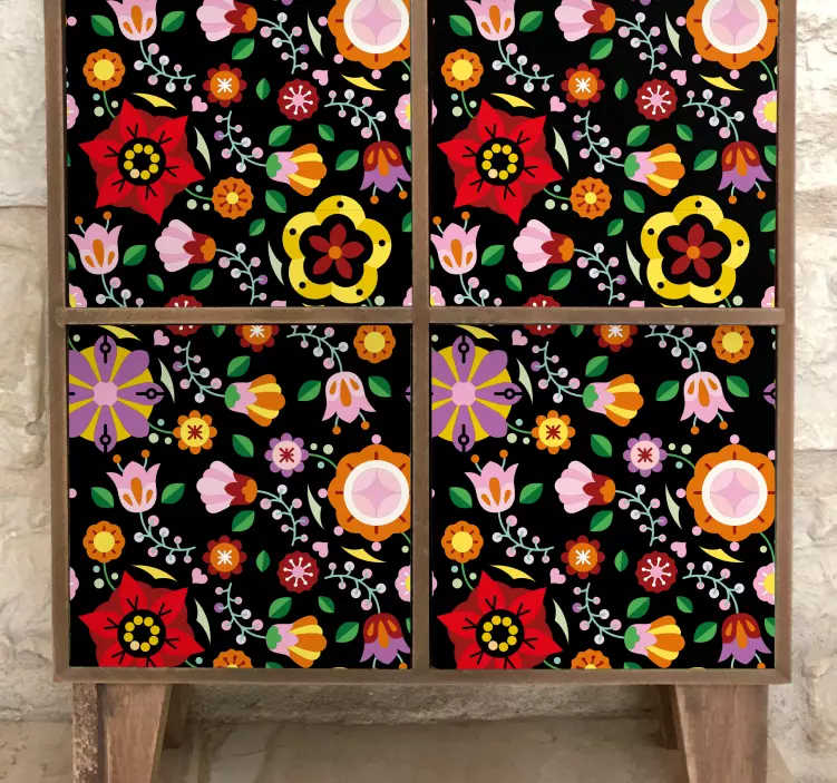 Retro botanický motiv dekorativní samolepka - TenStickers