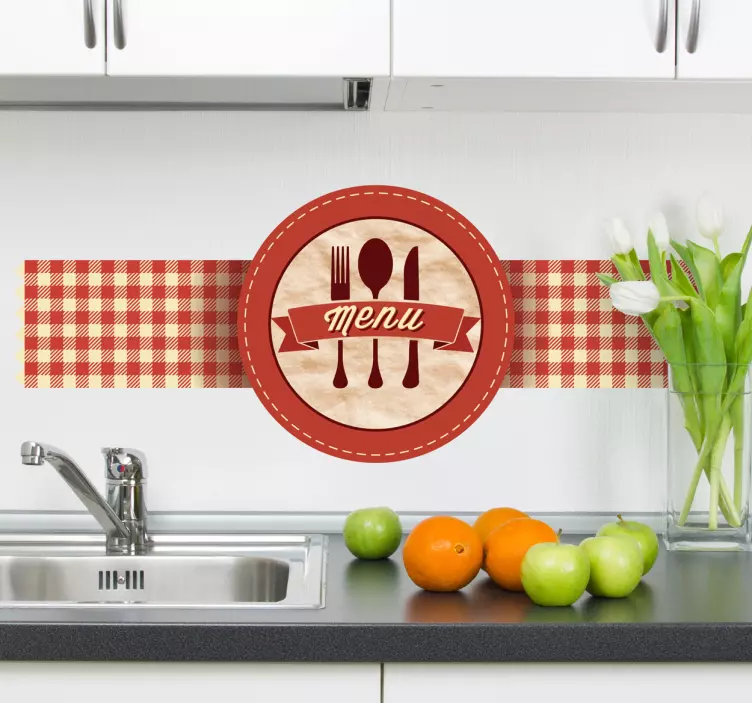 Retro menu logo kuchyně nálepka - TenStickers