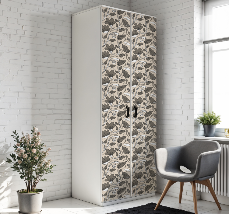 Ročník květinové Nábytek nálepka - TenStickers