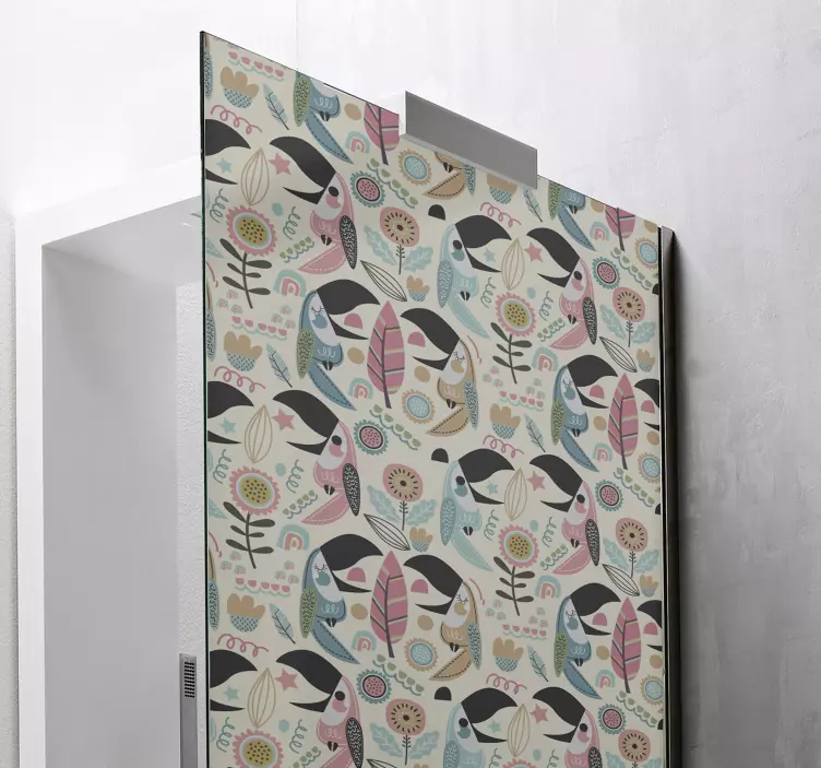 Rozmarné ptačí vzory samolepka na sprchu - TenStickers