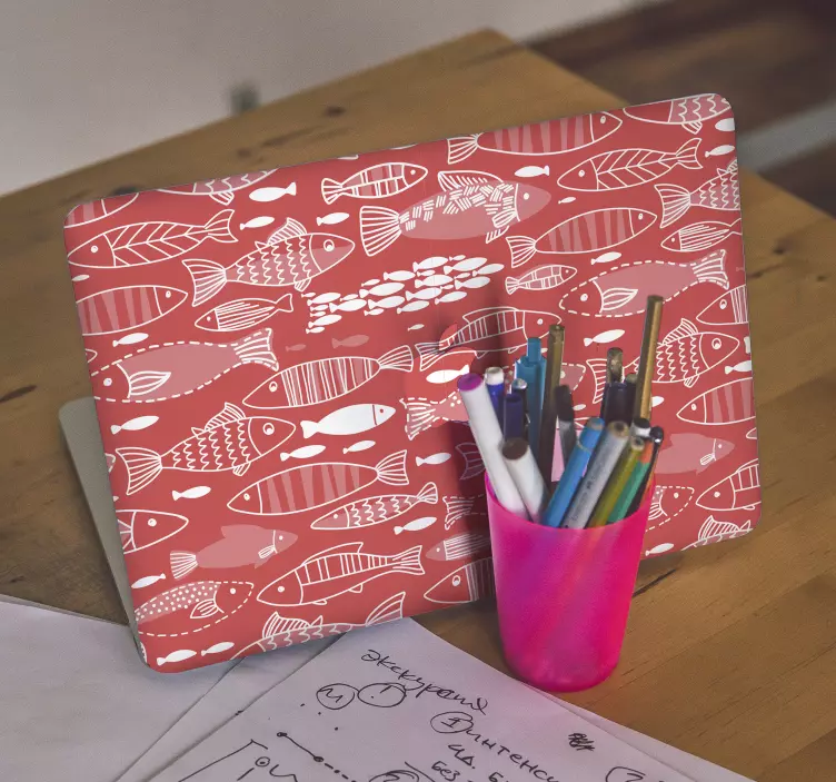 Rozmarný vzor ryby Samolepka na notebook - TenStickers