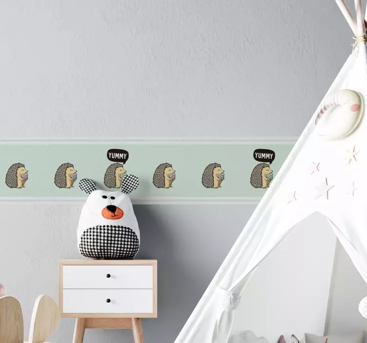 Roztomilá kolekce ježků hranice samolepka - TenStickers