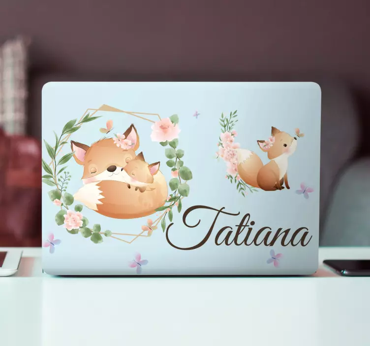 Roztomilá zvířátka liška s názvem skiny notebooku - TenStickers