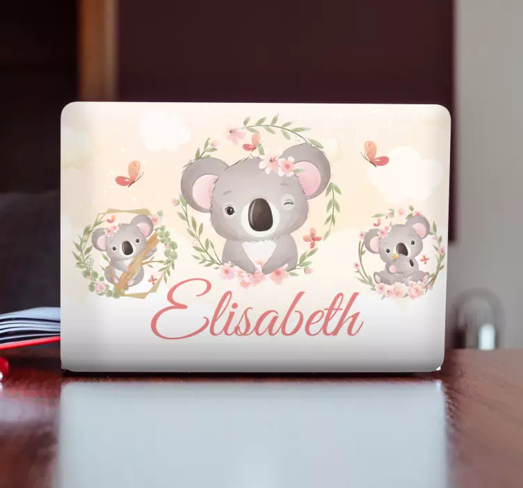 Roztomilá zvířata koala s názvem kůže notebooku - TenStickers