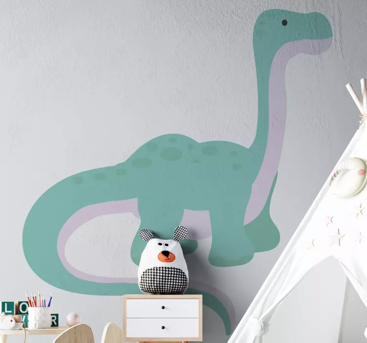 Dinosaurus brontosaurus roztomilý nástěnná samolepka - TenStickers