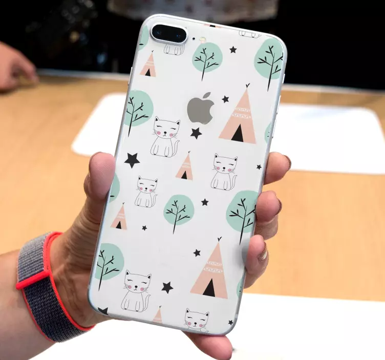 Roztomilý vzorek s kotětem Zvířecí nálepka - TenStickers