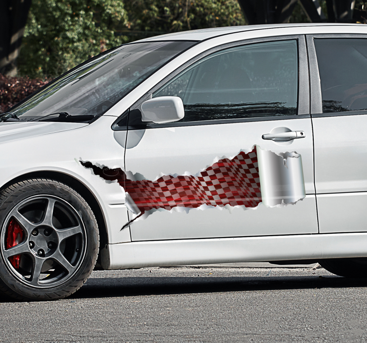 Roztrhaný plech závodní Auto nálepka - TenStickers